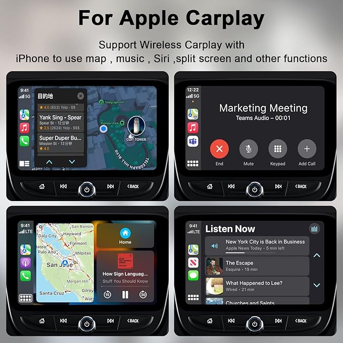 2 in 1 Apple CarPlay / Android Auto Wired to Wireless Car CarPlay Box Adapter(White)